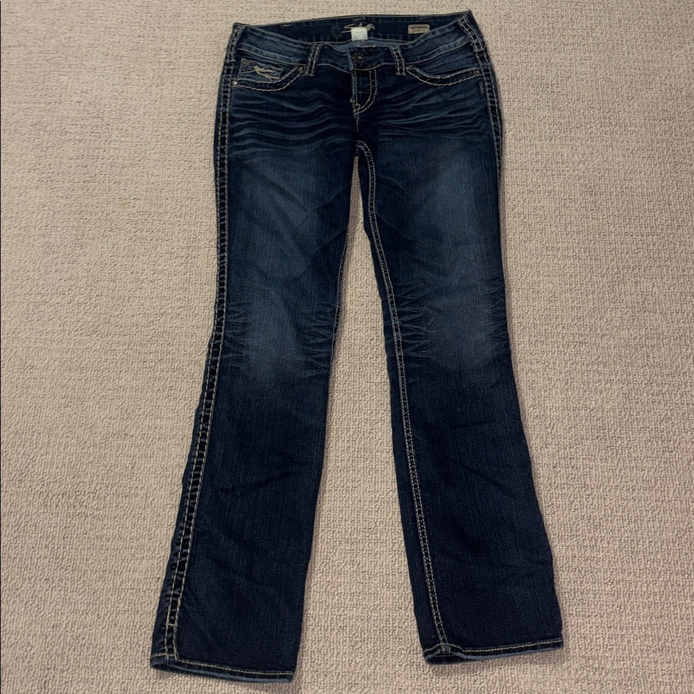 Silver Jeans Mckenzie Slim Bootcut Low Rise Denim Blue Jeans Size 30x32